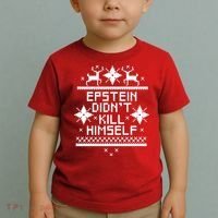 Epstein Didn't Kill Himself Ugly Christmas Sweater Toddler T-Shirt thumb 2