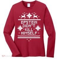Epstein Didn't Kill Himself Ugly Christmas Sweater Women's Long Sleeve Shirt thumb 0