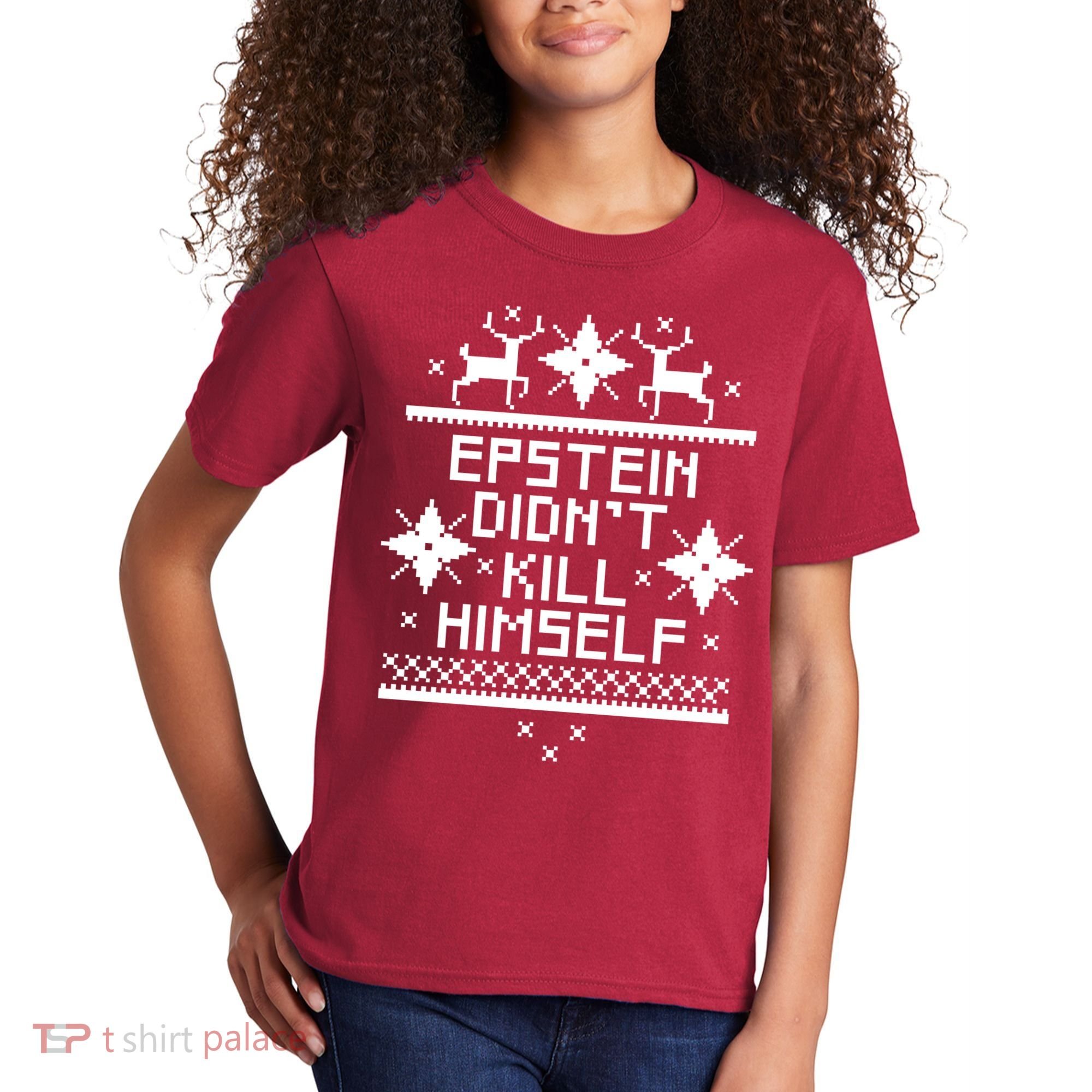 Epstein Didn't Kill Himself Ugly Christmas Sweater Kids T-Shirt