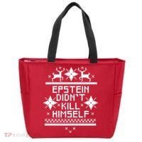 Epstein Didn't Kill Himself Ugly Christmas Sweater Tote Bag thumb 0