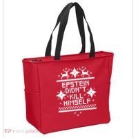 Epstein Didn't Kill Himself Ugly Christmas Sweater Tote Bag thumb 2