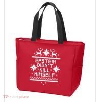 Epstein Didn't Kill Himself Ugly Christmas Sweater Tote Bag thumb 3