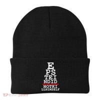 Epstein Eye Test Meme Epstein Didn't Kill Himself Beanie thumb 0