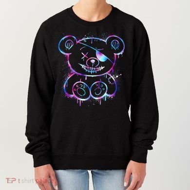 Emo Punk Teddy Bear Graffiti Women's Sweatshirt