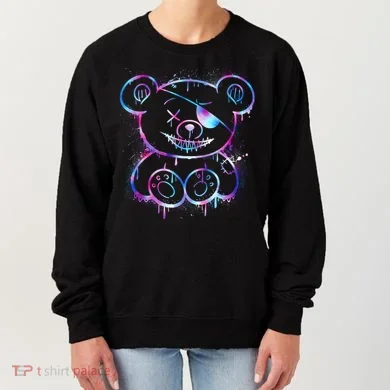 Emo Punk Teddy Bear Graffiti Women's Sweatshirt