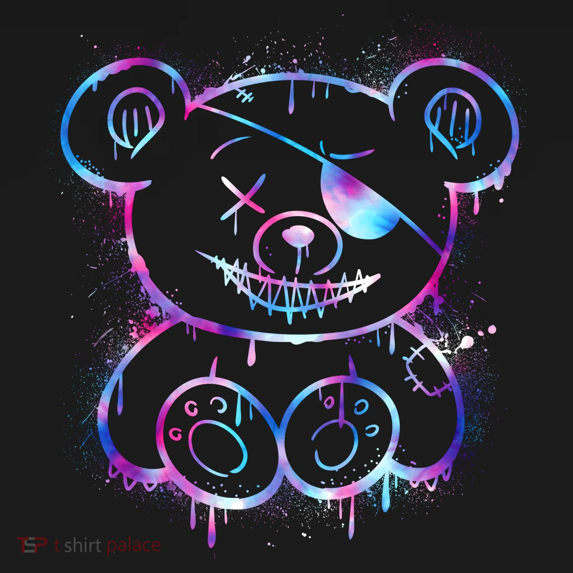 Emo Punk Teddy Bear Graffiti Doggie Tank