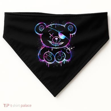 Emo Punk Teddy Bear Graffiti USA-Made Doggie Bandana