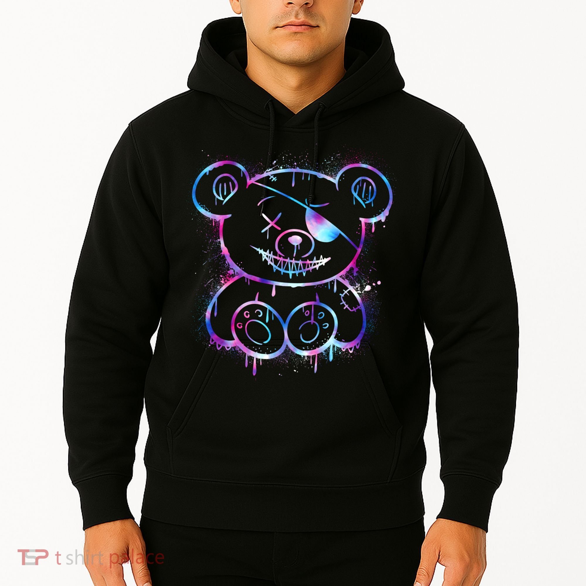 Emo Punk Teddy Bear Graffiti Hoodie