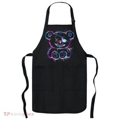 Emo Punk Teddy Bear Graffiti Apron