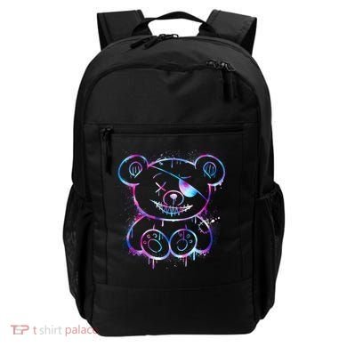 Emo Punk Teddy Bear Graffiti Backpack