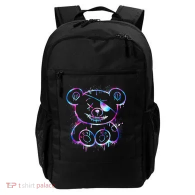 Emo Punk Teddy Bear Graffiti Backpack