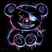 Emo Punk Teddy Bear Graffiti Backpack thumb 2