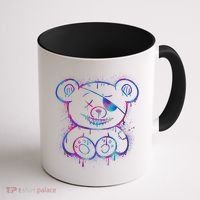 Emo Punk Teddy Bear Graffiti Coffee Mug thumb 1