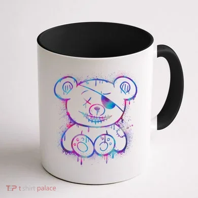 Emo Punk Teddy Bear Graffiti Coffee Mug back