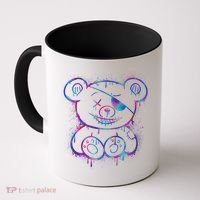 Emo Punk Teddy Bear Graffiti Coffee Mug thumb 0
