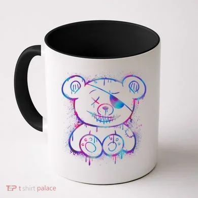 Emo Punk Teddy Bear Graffiti Coffee Mug