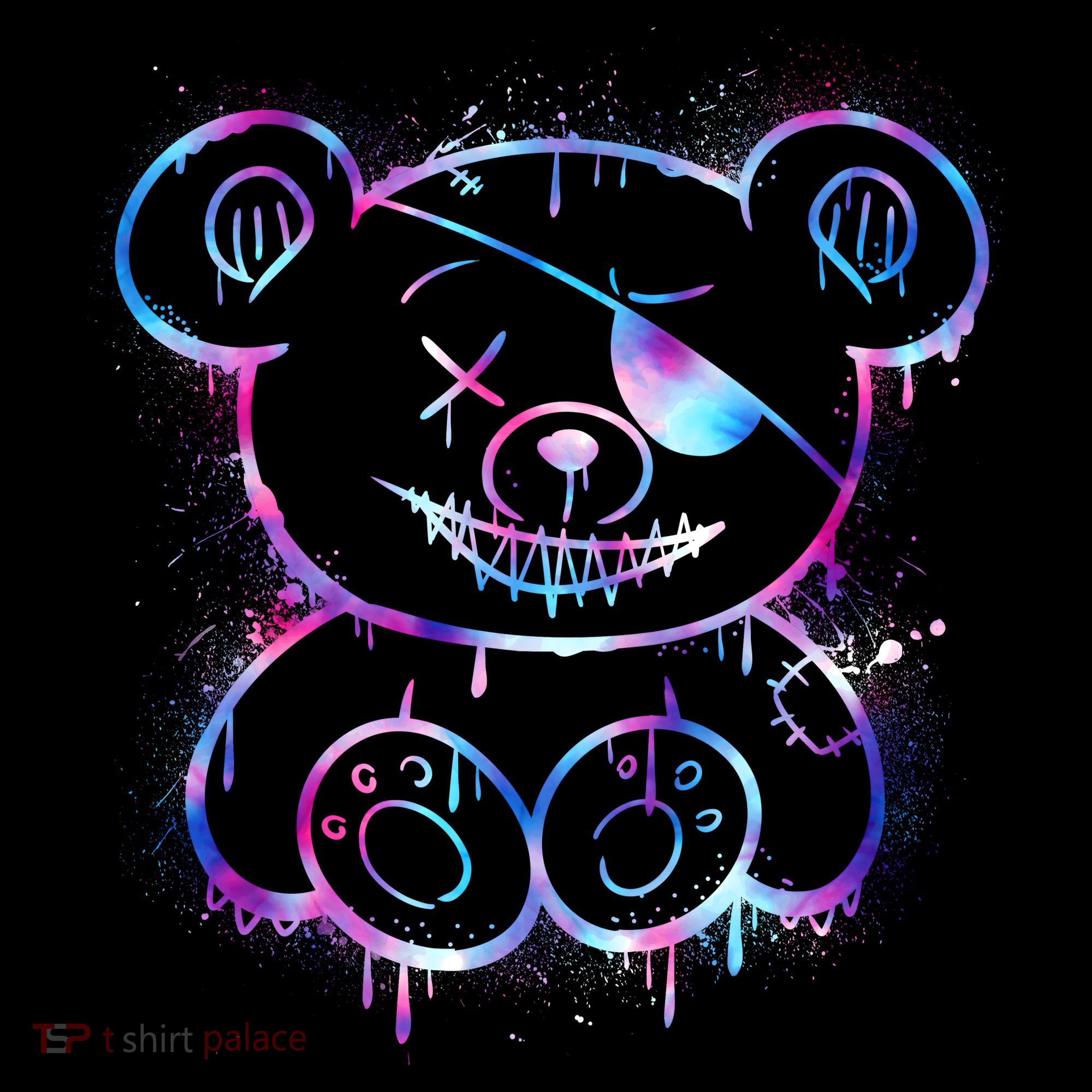 Emo Punk Teddy Bear Graffiti Pajama Set