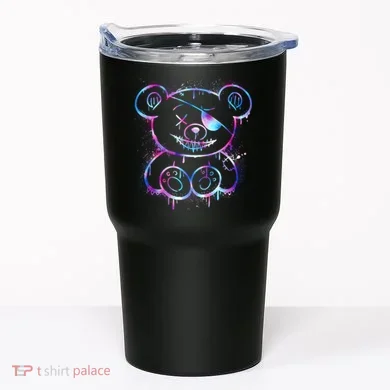 Emo Punk Teddy Bear Graffiti Tumbler