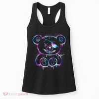 Emo Punk Teddy Bear Graffiti Women's Tank Top thumb 0