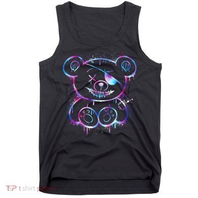 Emo Punk Teddy Bear Graffiti Tank Top