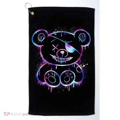 Emo Punk Teddy Bear Graffiti Golf Towel