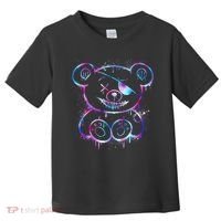 Emo Punk Teddy Bear Graffiti Toddler T-Shirt thumb 0