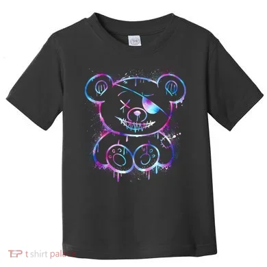 Emo Punk Teddy Bear Graffiti Toddler T-Shirt