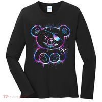 Emo Punk Teddy Bear Graffiti Women's Long Sleeve Shirt thumb 0