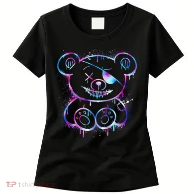 Emo Punk Teddy Bear Graffiti Women's T-Shirt