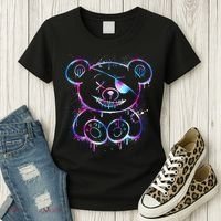 Emo Punk Teddy Bear Graffiti Women's T-Shirt thumb 3
