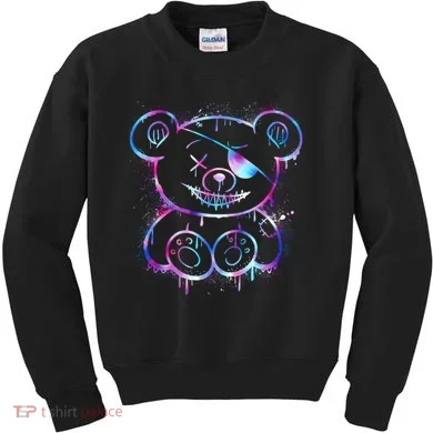 Emo Punk Teddy Bear Graffiti Kids Sweatshirt