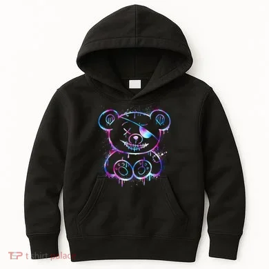 Emo Punk Teddy Bear Graffiti Kids Hoodie