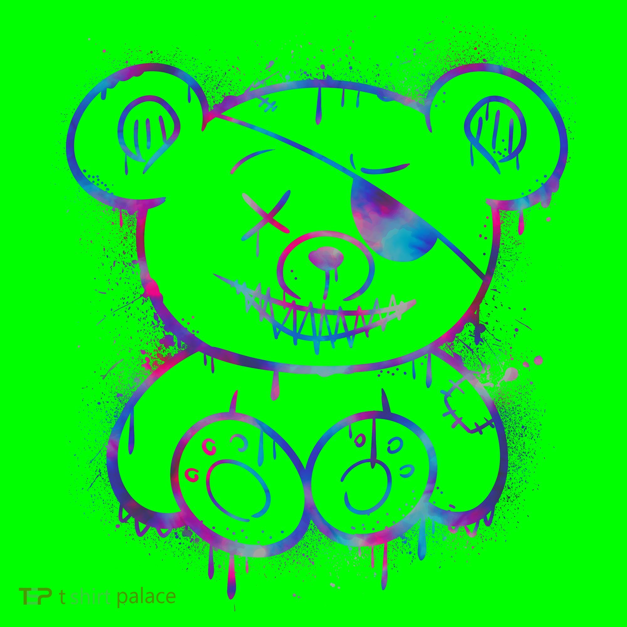 Emo Punk Teddy Bear Graffiti Coaster
