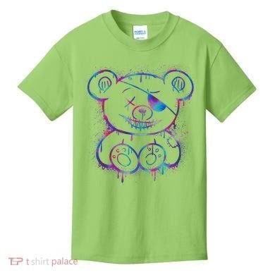Emo Punk Teddy Bear Graffiti Kids T-Shirt