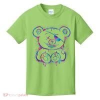 Emo Punk Teddy Bear Graffiti Kids T-Shirt thumb 0