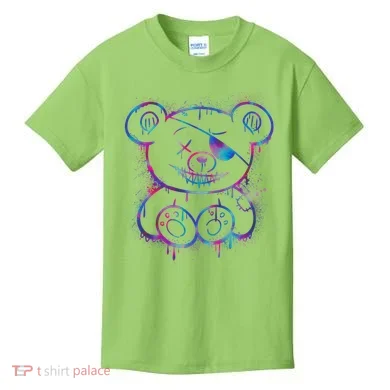 Emo Punk Teddy Bear Graffiti Kids T-Shirt