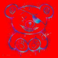Emo Punk Teddy Bear Graffiti Santa Hat thumb 1