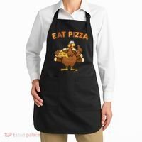 Eat Pizza Turkey Thanksgiving Funny Apron thumb 2