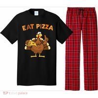 Eat Pizza Turkey Thanksgiving Funny Pajama Set thumb 0