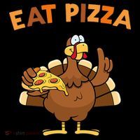 Eat Pizza Turkey Thanksgiving Funny Women's Hoodie thumb 2