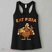 Eat Pizza Turkey Thanksgiving Funny Women's Tank Top thumb 3