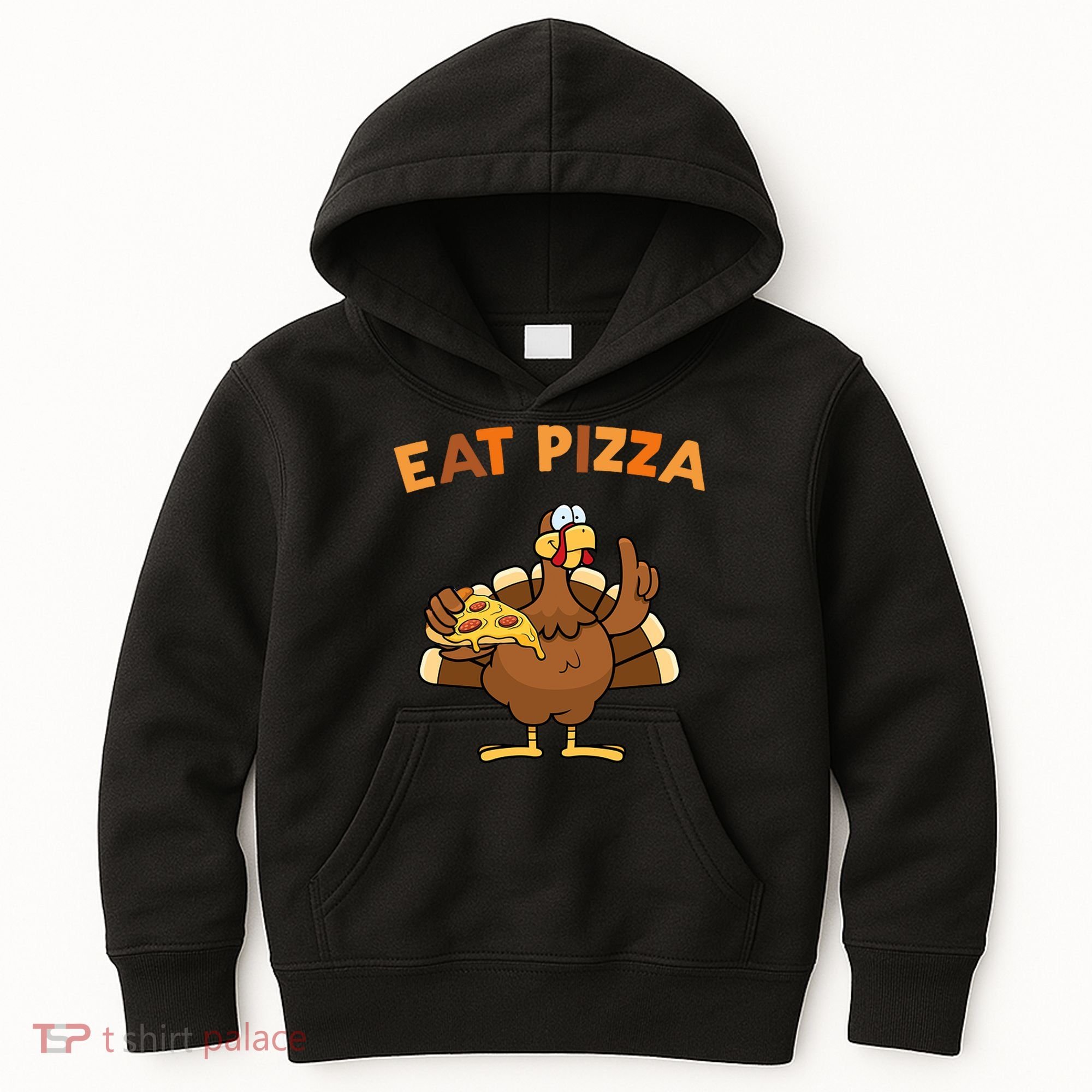 Eat Pizza Turkey Thanksgiving Funny Kids Hoodie