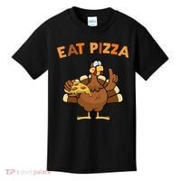 Eat Pizza Turkey Thanksgiving Funny Kids T-Shirt thumb 0