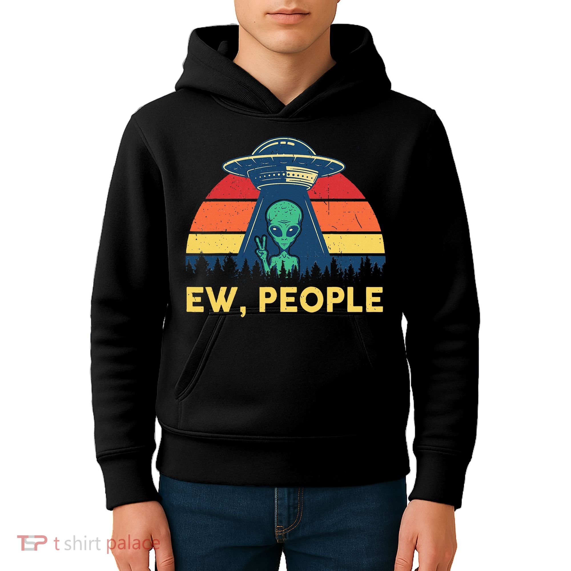 Ew People  Ufo Alien Costume Kids Hoodie