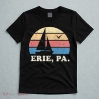 Erie PA Vintage Sailboat 70s Throwback Sunset T-Shirt thumb 5