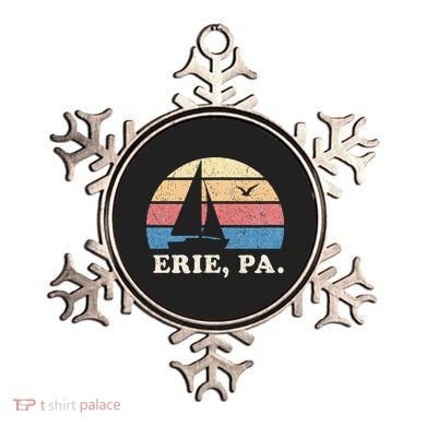 Erie PA Vintage Sailboat 70s Throwback Sunset Ornament