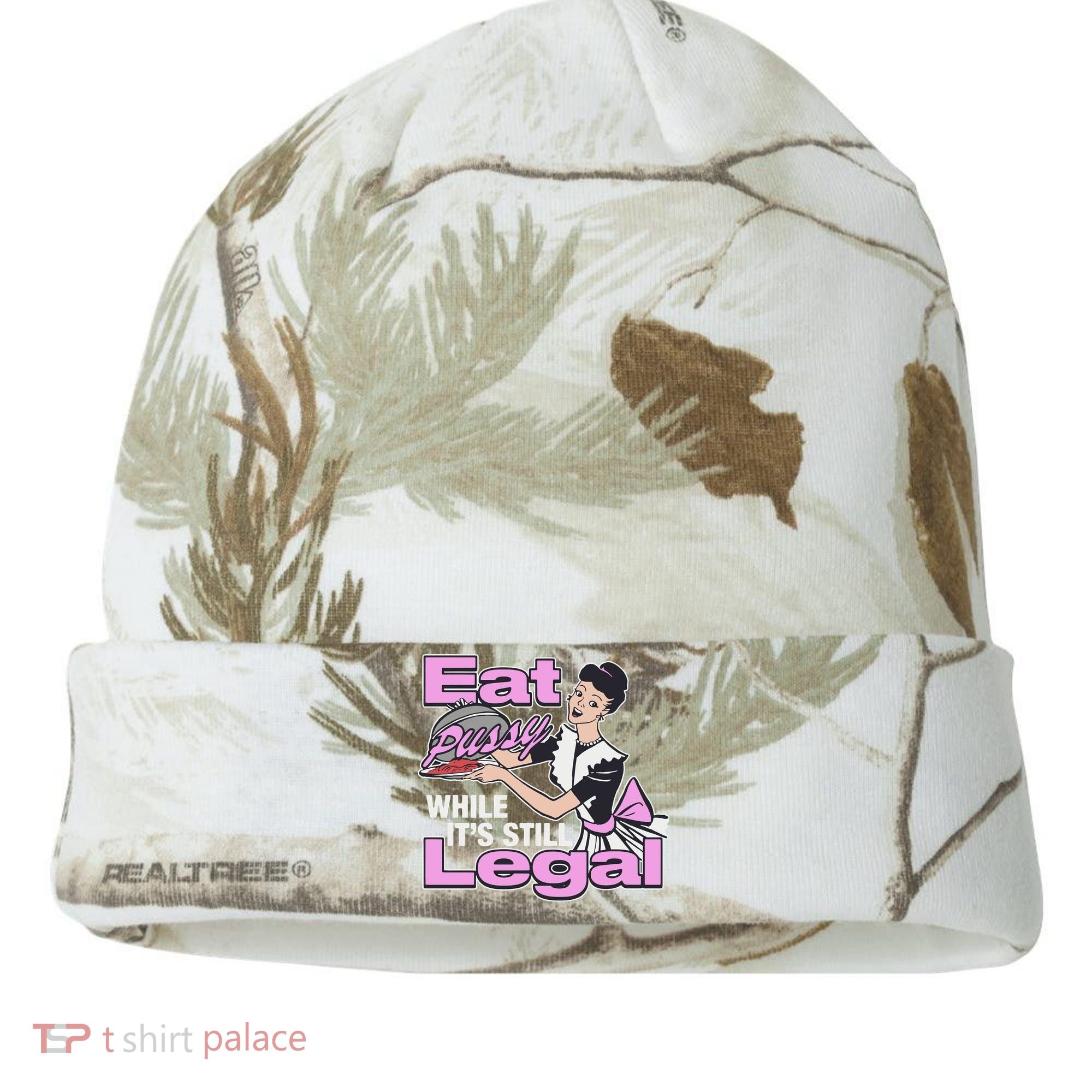 Eat Pussy While It’S Still Legal Kati Licensed 12" Camo Cuffed Beanie