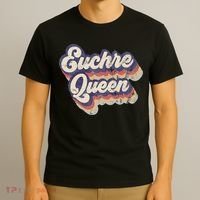 Euchre Queen Euchre Card Game Player Vintage Euchre T-Shirt thumb 3