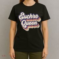 Euchre Queen Euchre Card Game Player Vintage Euchre T-Shirt thumb 4