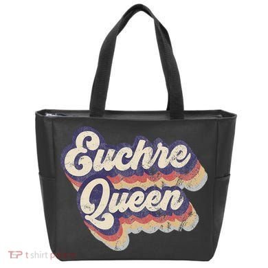Euchre Queen Euchre Card Game Player Vintage Euchre Tote Bag